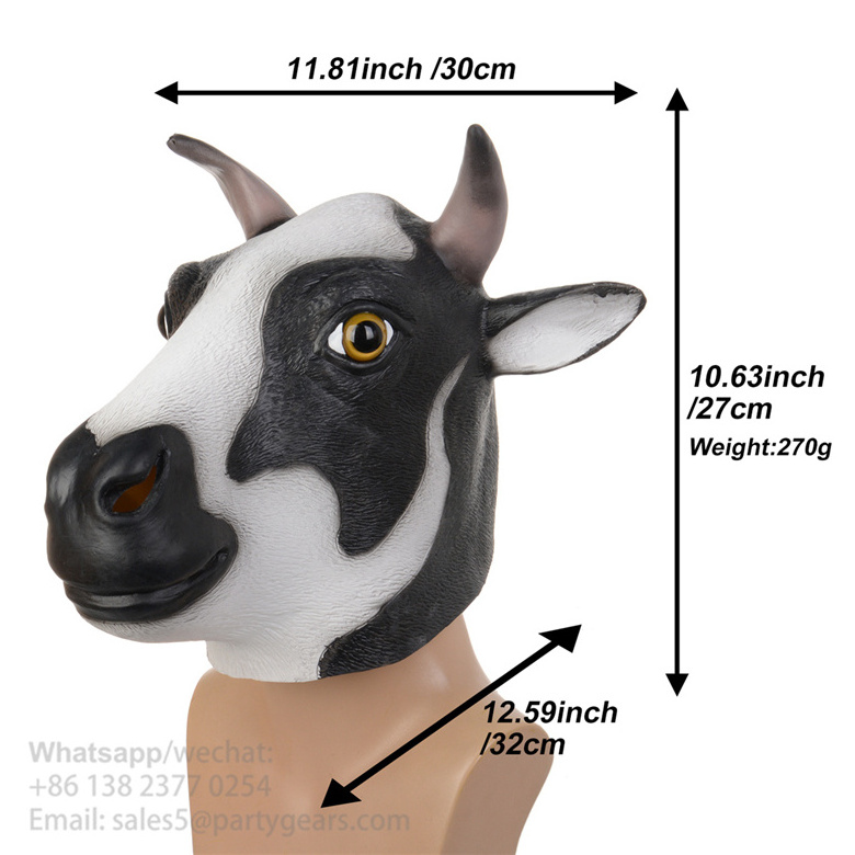 Factory wholesale spot latex bull head mask headgear Halloween cosplay animal cow mask