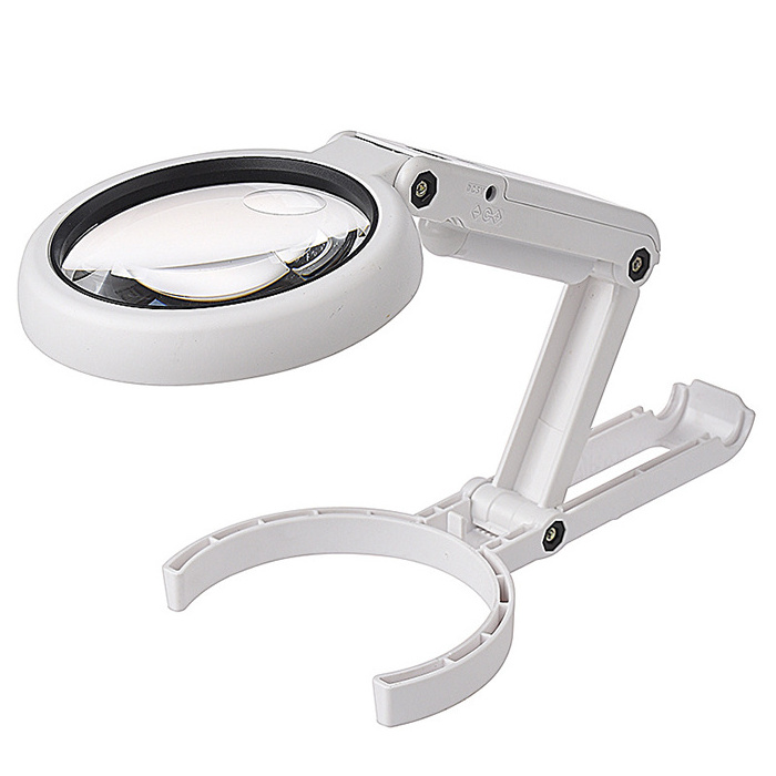 Adjustable Standing Portable Handheld Optical Grade Acrylic Lens Handsfree LED Lamp Magnifying Glass Magnifiers for Reading