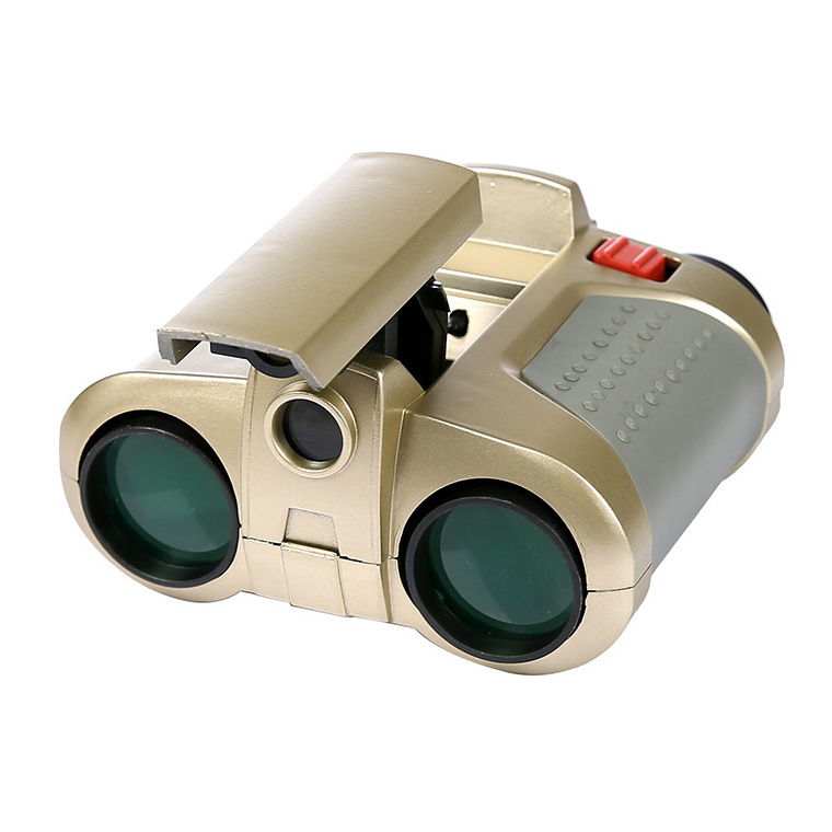 Portable Outdoor Low Light Kids Toy Children Lightweight LED Light 4X30 Night Telescope Binoculars for Exploration Play