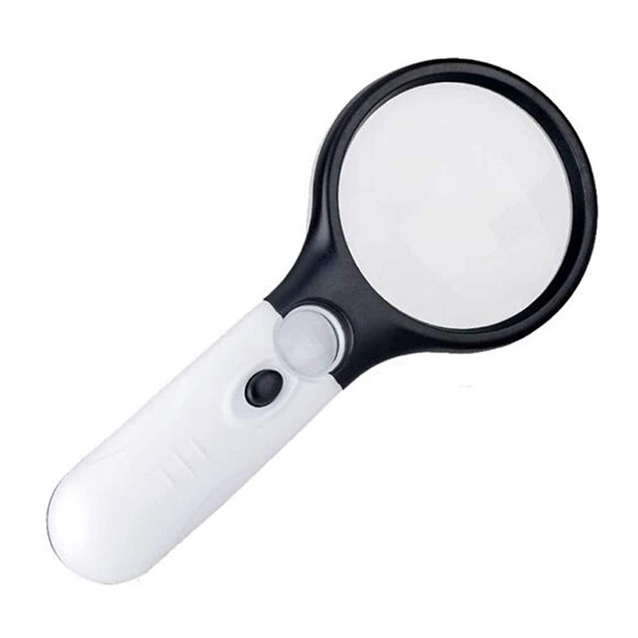 3X LED Lights 45X Handheld Mini Pocket Portable Magnifying Glass Loupe Magnifier for Reading Sewing Insect Hobby Observation