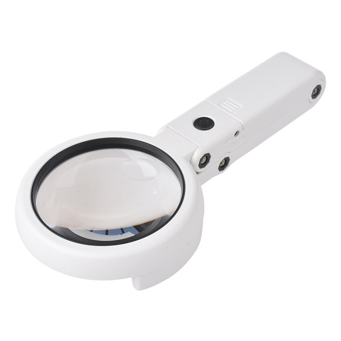 Adjustable Standing Portable Handheld Optical Grade Acrylic Lens Handsfree LED Lamp Magnifying Glass Magnifiers for Reading