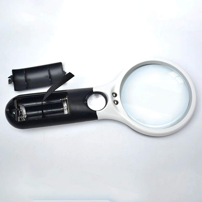 3X LED Lights 45X Handheld Mini Pocket Portable Magnifying Glass Loupe Magnifier for Reading Sewing Insect Hobby Observation