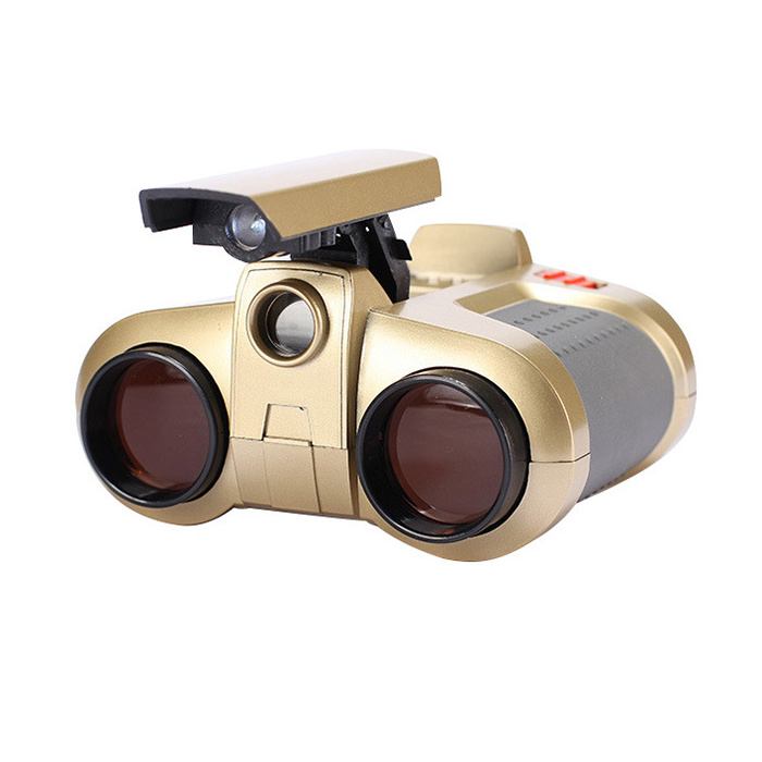 Portable Outdoor Low Light Kids Toy Children Lightweight LED Light 4X30 Night Telescope Binoculars for Exploration Play