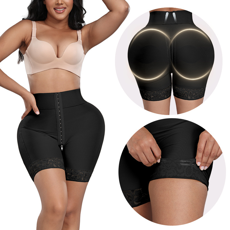 Postpartum Hip Enhancer Nylon Lace Tights Shaper Short Tummy Control Faja Shapewear Shorts Panties For Women