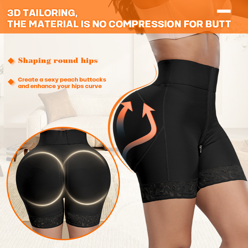 Postpartum Hip Enhancer Nylon Lace Tights Shaper Short Tummy Control Faja Shapewear Shorts Panties For Women