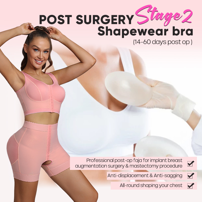 Wholesale 2 Piece Shaper Set Tummy Control Mastectomy Bra Shapewear Bbl Short Stage 2 Post Surgery Colombian Fajas De Para Mujer