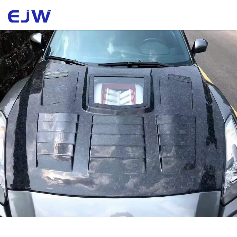 Transparent Style Car Hood Carbon Fiber Engine Shield Bonnets For Nissan GTR 2009 - 2015