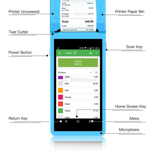 High Quality Handheld Android 4G POS Terminal with Printer, Barcode Scanner, NFC Reader