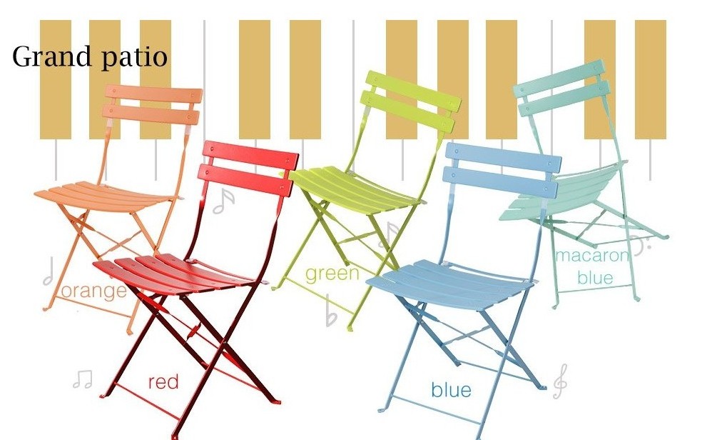 Outdoor Garden balcony  furniture cheap powder coaing metal folding chair  wholesale