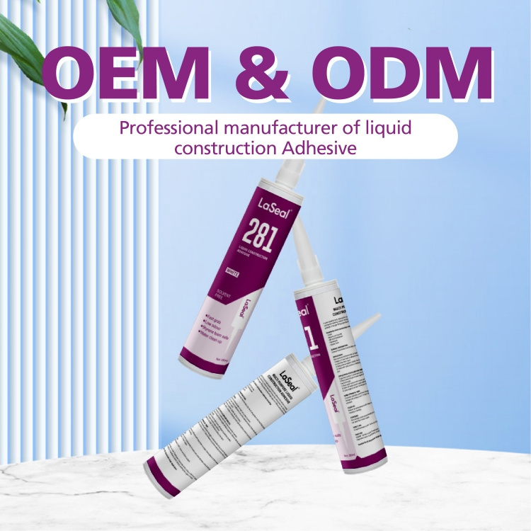 LaSeal manufacturer 20Yrs OEM ODM 300ml Construction Adhesive High bond strength and heat resistance liquid nail-free glue