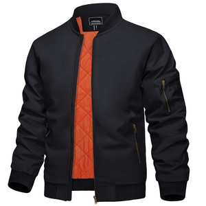 Cheaper 100% Polyester Man Winter Bomber Jacket With Zip Pockets Work Wear Waterproof Thick Coats