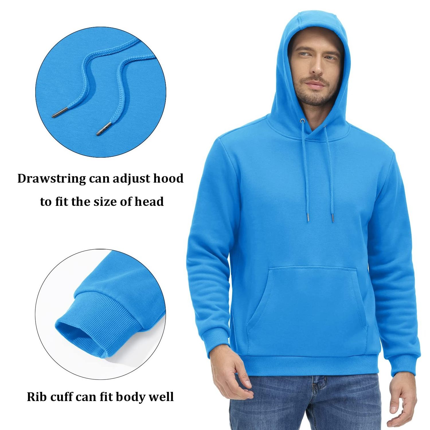 Clothing Manufacturer Men's Fleece Hoodie Casual Kangaroo Pockets Thermal Streetwear Warm Pullover Men's Hoodies & Sweatshirts