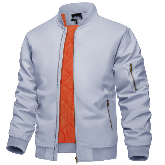 Cheaper 100% Polyester Man Winter Bomber Jacket With Zip Pockets Work Wear Waterproof Thick Coats