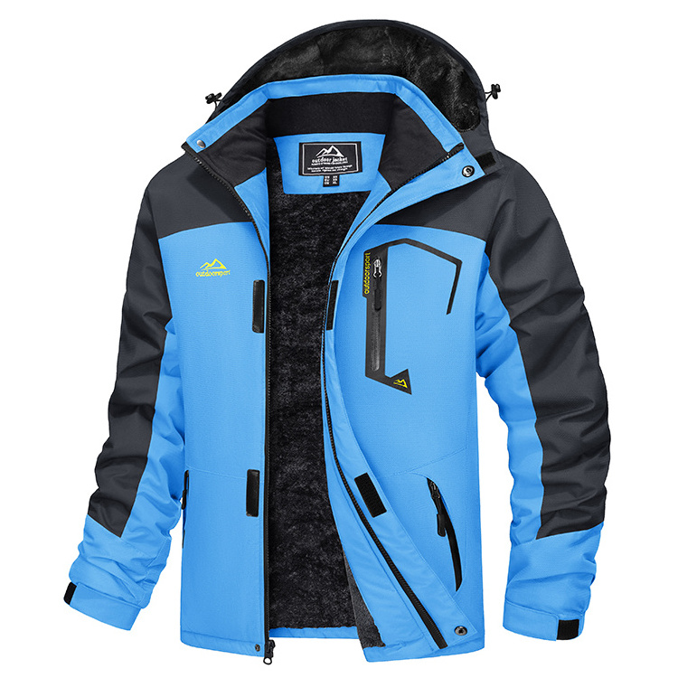 Custom Men's Winter Skiing Snow Flying Jackets Hoodies Waterproof Fleece Coats Polar Fleece Camo Jacket