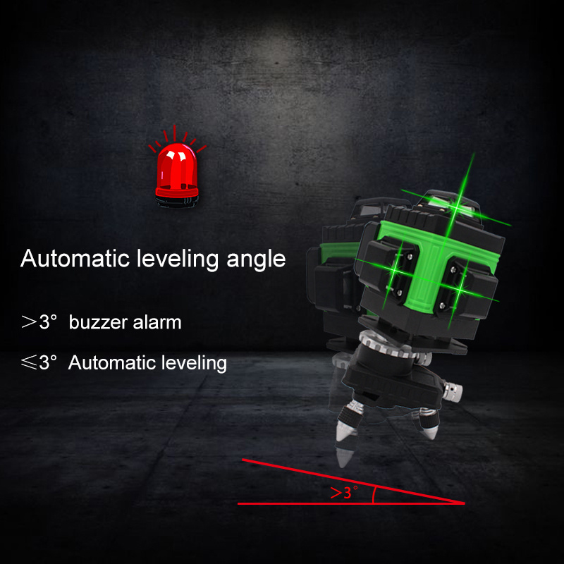 Factory green rotary 4d 16 cross lines rotary 360 laser levels lazer with lcd screen