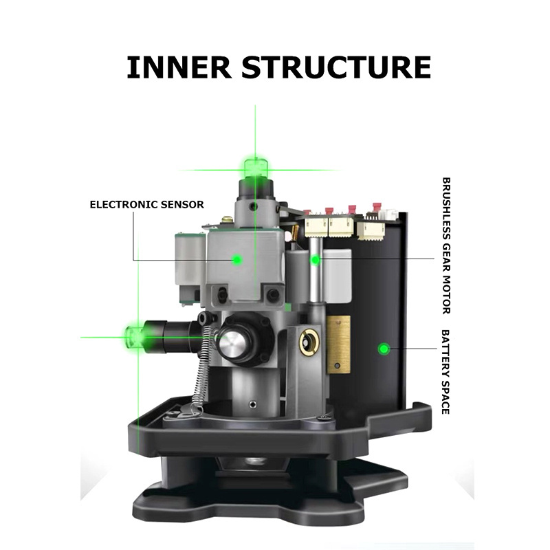 Factory green rotary 4d 16 cross lines rotary 360 laser levels lazer with lcd screen