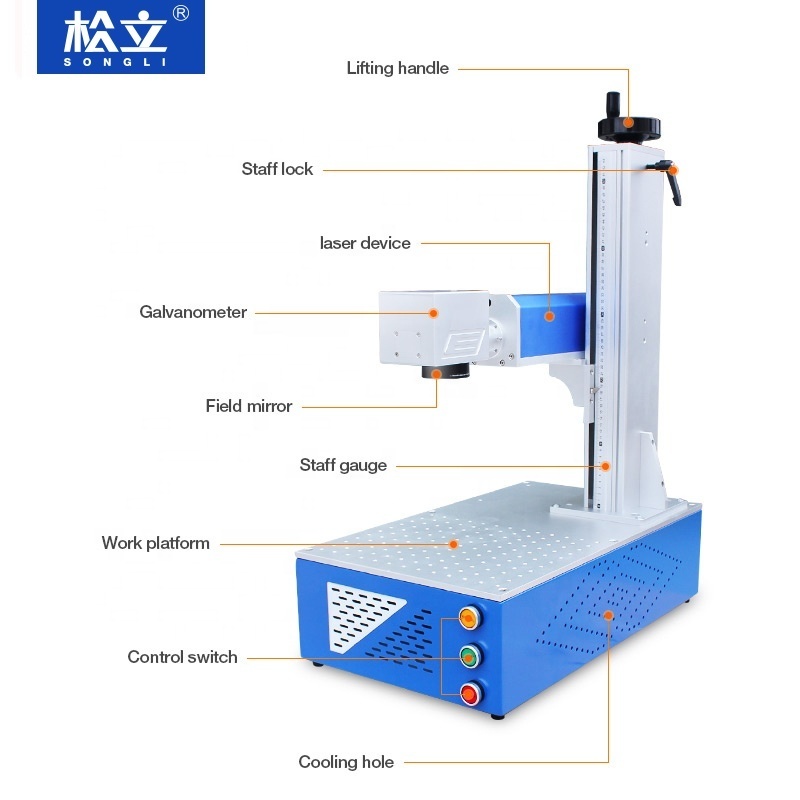 Fiber Optic Desktop Small Laser Marker Radium Engraving Machine Laser Engraving Machine Metal Coding Engraving Printer