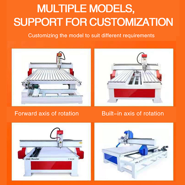 Songli 1325 5.5kw woodworking stone carving machine cylindrical advertising 4 axis 1325 CNC router 3D machine for stone