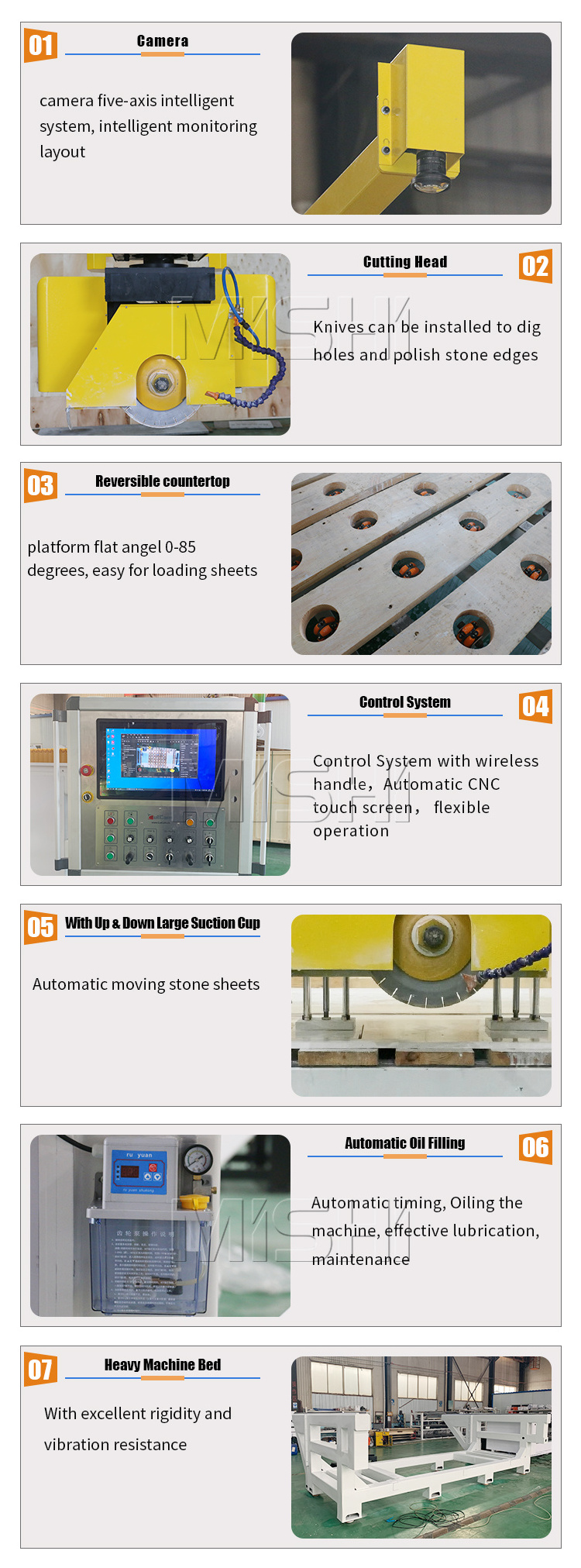 MISHI 5 axis cnc granite bridge saw granite bridge saw for sale craigslist granite stone