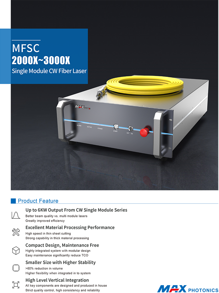 MaxPhotonics1kw~3kw Single Module Laser Source max 1000~3000W Laser Generator for Fiber laser cutting machine