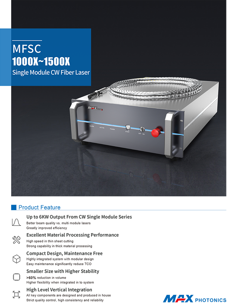 MaxPhotonics1kw~3kw Single Module Laser Source max 1000~3000W Laser Generator for Fiber laser cutting machine