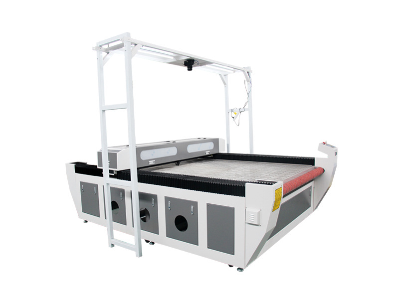 Fabric cloth co2 laser cutting machine dual laser heads ccd camera with auto feeding system