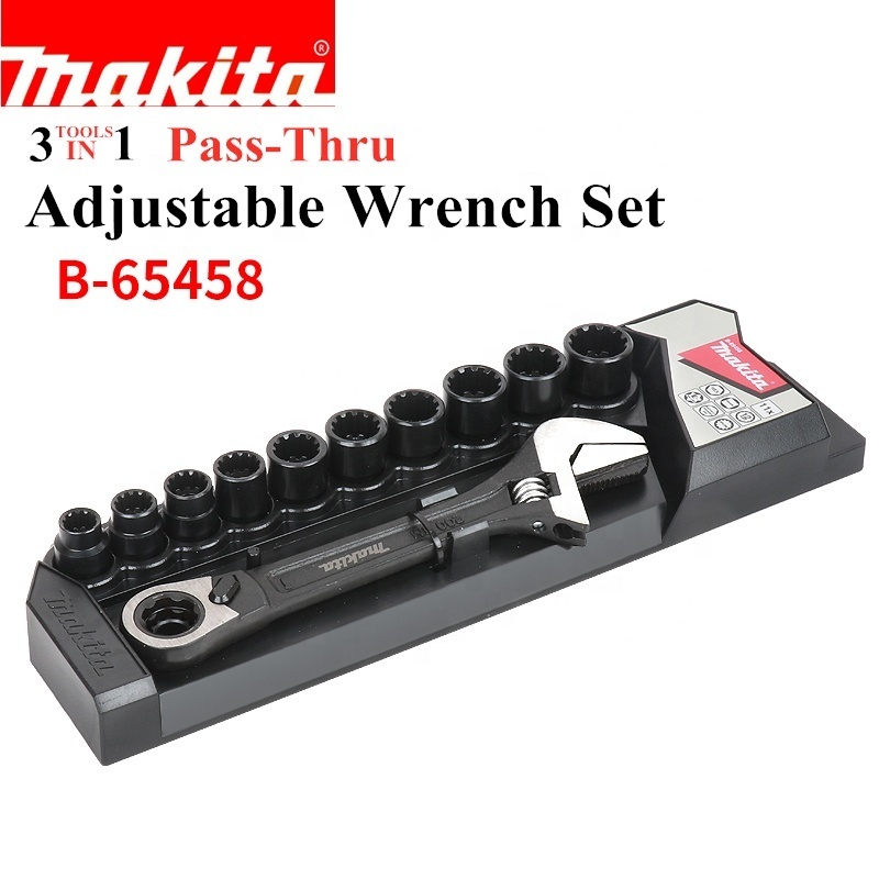 Original Makita 11pcs Quick Manual Adjustable Wrench Set Penetrating Pipe Wrench Universal Multi-function Ratchet Socket Set