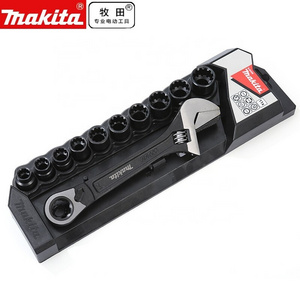 Original Makita 11pcs Quick Manual Adjustable Wrench Set Penetrating Pipe Wrench Universal Multi-function Ratchet Socket Set