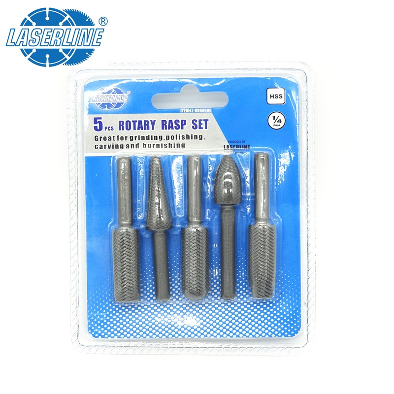 5Pcs 6mm Shank electric Rotary Burr Set File Rasp Drill Bit embossed steel for soft metal