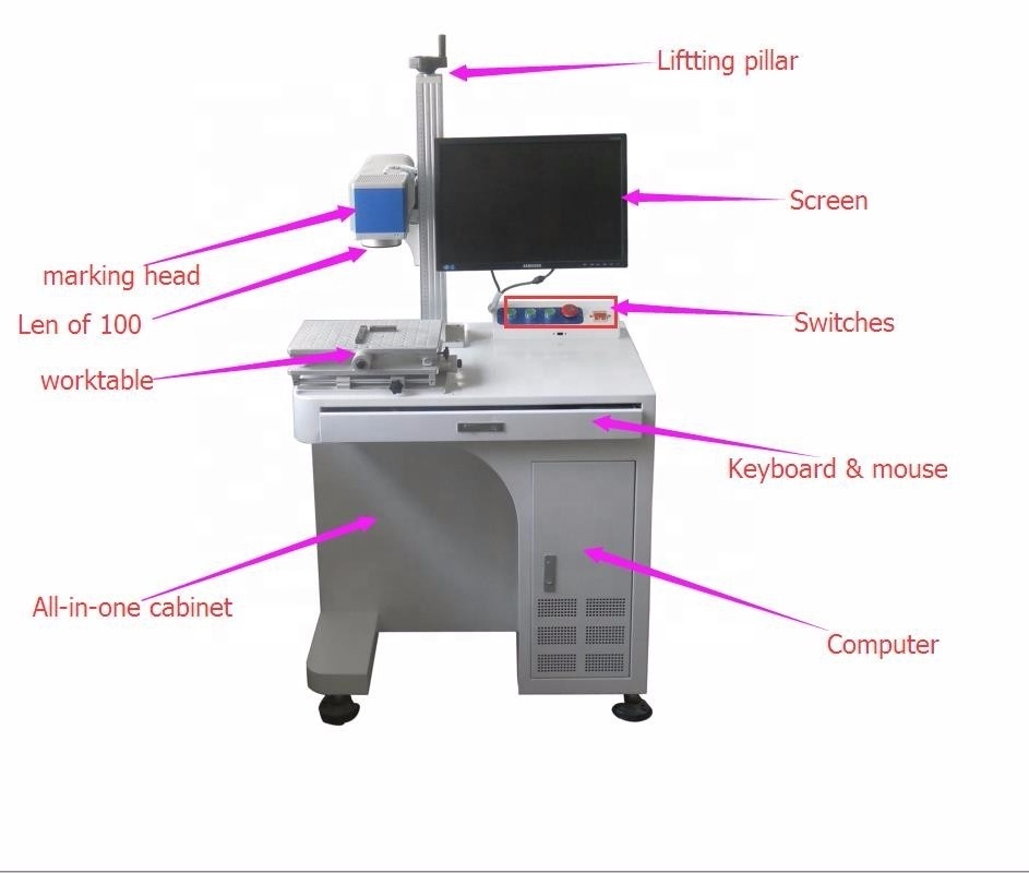 High Quality Laser Printer For Plastic Bag 20W Fiber Marking Machine Credit Card Leather With Ce Certificate