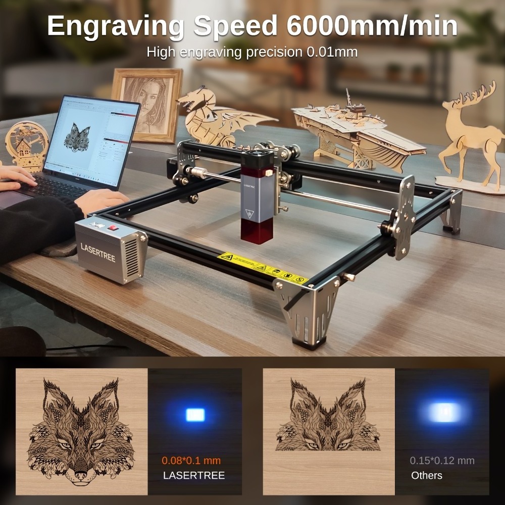 LASER TREE K1 MINI Portable 10W 3030 Laser Engraver with Air Assist Fast Diode Lazer Engraving Machine for Wood Leather DIY Tool