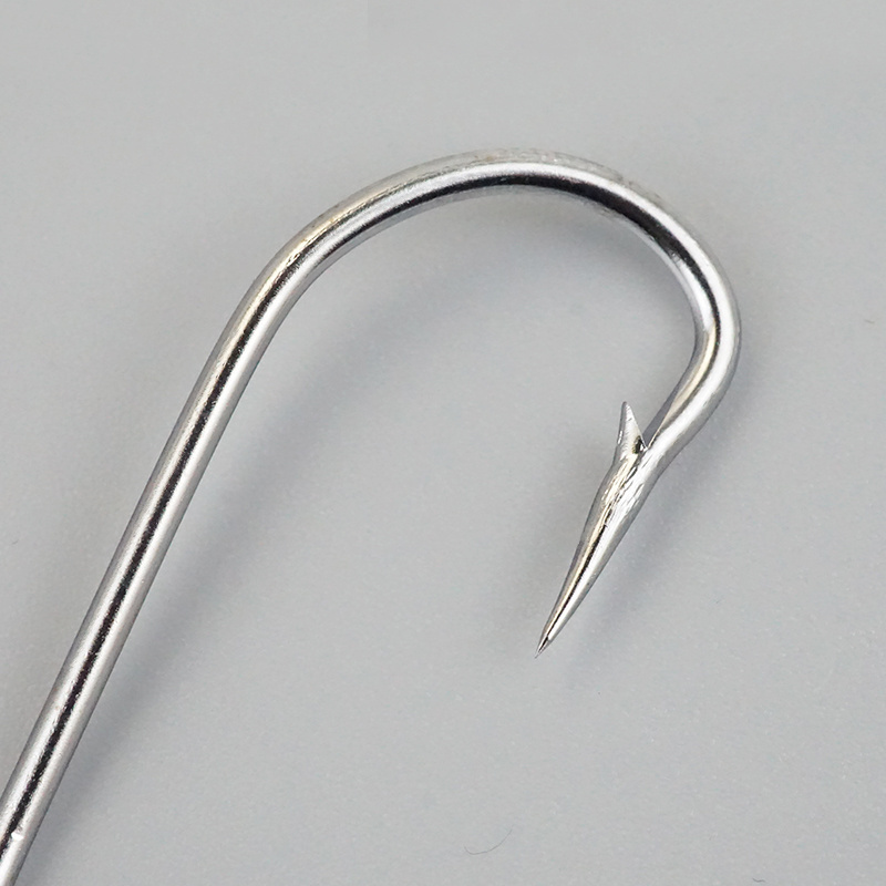 Custom 31022 Long Bent Shank Open Ring Stainless Steel Eel Hooks Fishing Cod Lure Hook