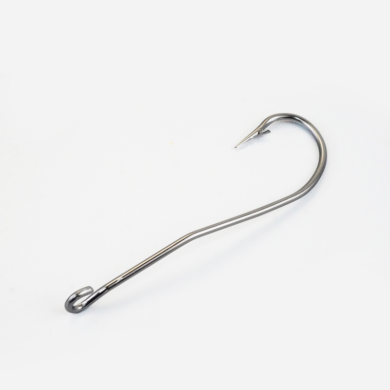 Custom 31022 Long Bent Shank Open Ring Stainless Steel Eel Hooks Fishing Cod Lure Hook