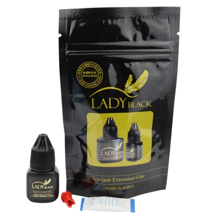 Lady black glue low fume long retention fast fume korea smart eyelash extension glue