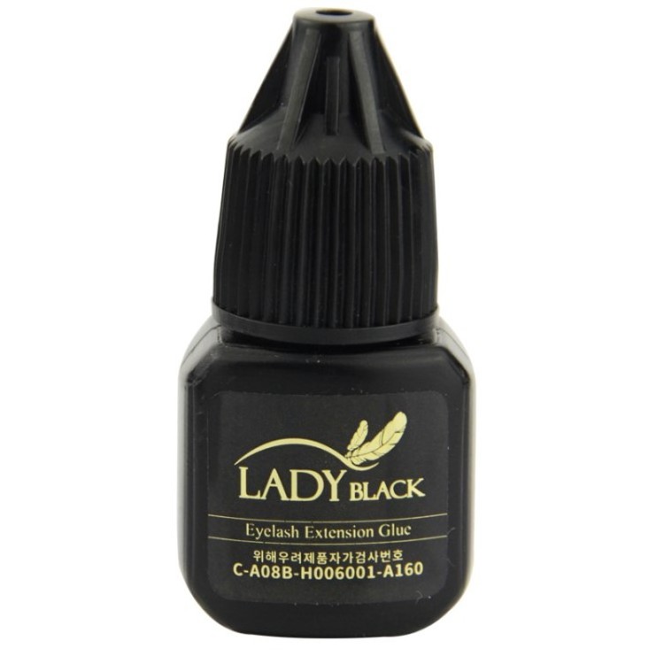 Lady black glue low fume long retention fast fume korea smart eyelash extension glue