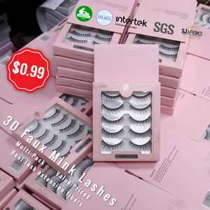 Custom Box 3 Pairs Magnetic Eyeliners And Eyelashes With Tweezers Kit 3d Magnetic False Mink Eyelashes Full Strip Lashes