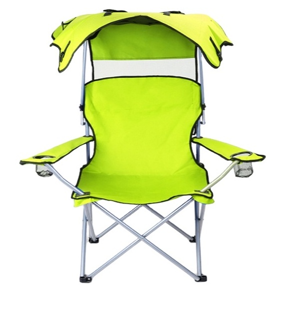 Outdoor Sunshade Folding Camping Chair Canopy SPF 50+ Sun Protection Fishing beach chair with canopy and handrail