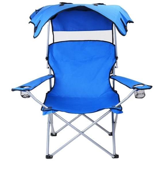 Outdoor Sunshade Folding Camping Chair Canopy SPF 50+ Sun Protection Fishing beach chair with canopy and handrail