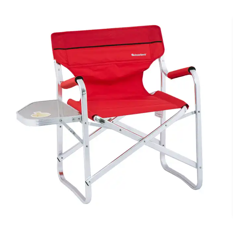 Camping Directors Chair with Side Table for Outdoor Portable Lightweight Camping Lawn Chairs with Storage Pockets Carry Straps