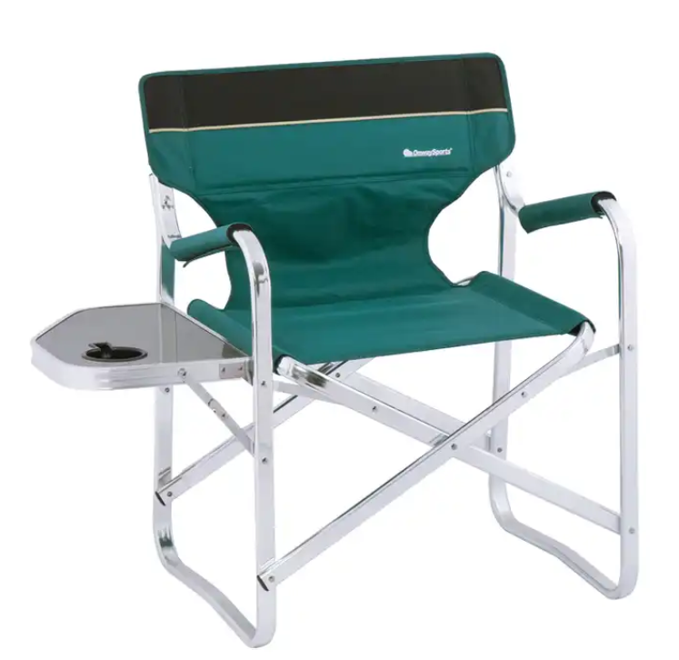 Camping Directors Chair with Side Table for Outdoor Portable Lightweight Camping Lawn Chairs with Storage Pockets Carry Straps