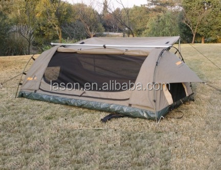 Top quality single waterproof canvas camping swag tent