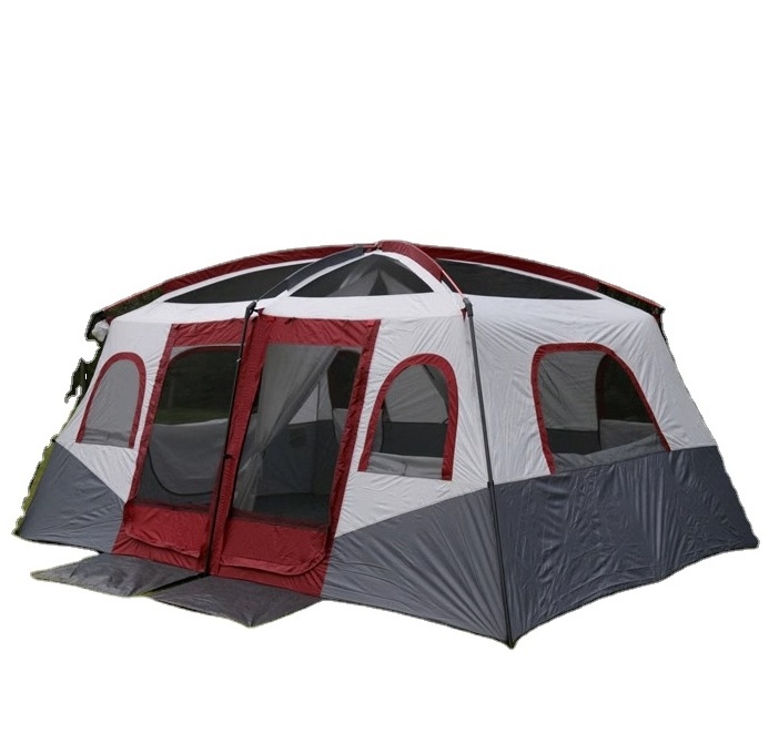 5-8 Person Tent for Camping Extra Large Portable Cabin Huge Tent, Waterproof Windproof 1 Living Room and 2 Bedroom 181''Length T