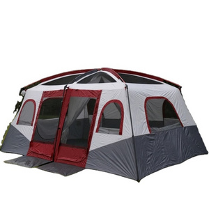 5-8 Person Tent for Camping Extra Large Portable Cabin Huge Tent, Waterproof Windproof 1 Living Room and 2 Bedroom 181''Length T