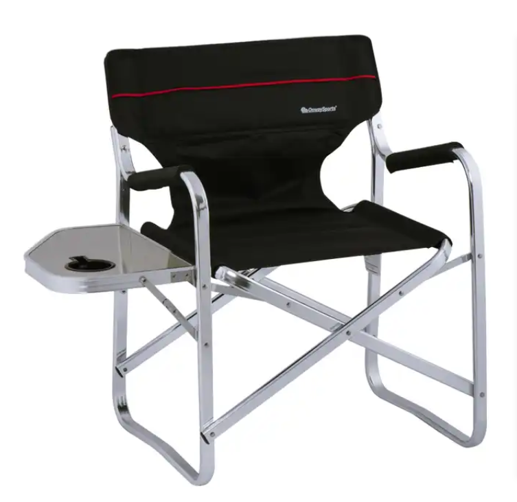 Camping Directors Chair with Side Table for Outdoor Portable Lightweight Camping Lawn Chairs with Storage Pockets Carry Straps