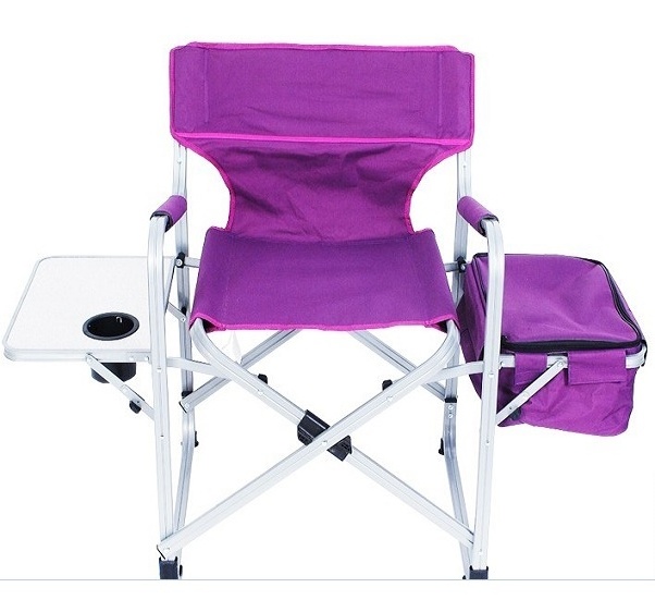 outdoor portable lightweight aluminum makeup folding director chair wirh side table  and Cooler Bag