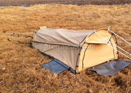 Top quality single waterproof canvas camping swag tent