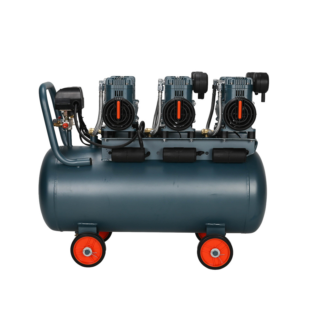 Low noise 70 liters tank 3.1hp piston auto-drain construction used small air compressors oil free for hospital and clinic