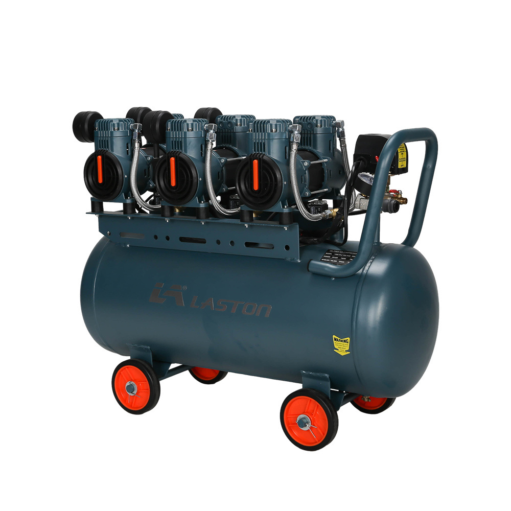 Low noise 70 liters tank 3.1hp piston auto-drain construction used small air compressors oil free for hospital and clinic