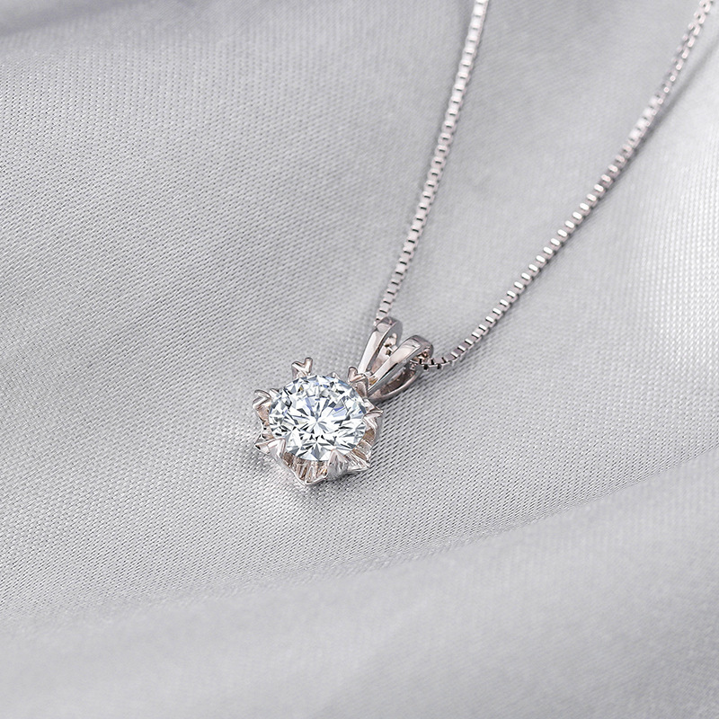 Luxury custom necklace pendant logo necklace moissanite sterling silver moissanite diamond necklace