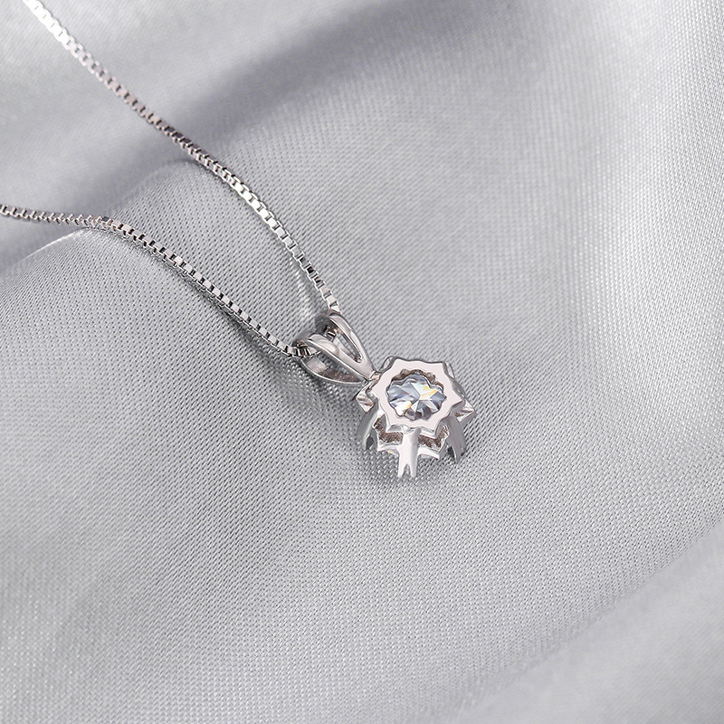 Luxury custom necklace pendant logo necklace moissanite sterling silver moissanite diamond necklace